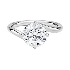 แหวนเพชรทรงบริลเลียนต์คัต 14k ทองคำขาว คุณภาพเยี่ยม ผลิตจากเพชรเลี้ยงในห้องปฏิบัติการ ได้รับการรับรองจาก IGI เหมาะสำหรับเป็นของขวัญในโอกาสแต่งงาน หมั้น หรือวันครบรอบ - Product Image 1