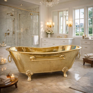 Baignoire autoportante en laiton à pieds de griffe, de luxe, pour hôtels, complexes hôteliers, spas, villas, salles de bain de type boutique et design d'intérieur - Product Image 1