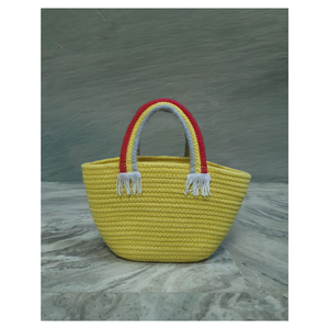 Bolso de Mano Trenzado de Cuerda de Algodón RTS, Bolso Tipo Tote con Diseño de Nube Arcoíris, Venta Directa de Fábrica, Bolso de Algodón Orgánico para Venta al Por Mayor - Product Image 2