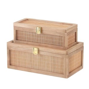 Caja de Regalo con Tapa Abatible para Cuentas de Oración Tradicionales Chinas, Hecha de Madera de Bambú Ecológica |   Almacenamiento Artesanal al por Mayor - Product Image 2