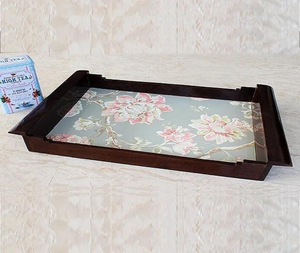 Plateau de service moderne personnalisable en MDF imprimé floral avec émail, prix de gros, par Indian Handicraft - Product Image 4