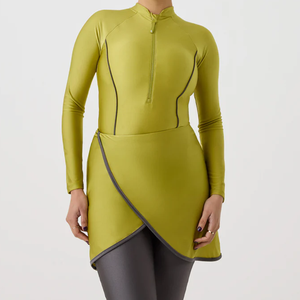 Maillot de bain islamique personnalisé à manches longues pour femmes, grande taille, fermeture éclair avant, couvrant entièrement le corps, pour la plage, pour filles - Product Image 2