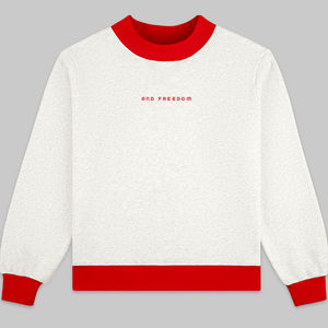 Sudadera de Felpa de Algodón de Dos Tonos, Personalizada, de Alta Calidad, para Mujer, Cuello Redondo, Corte Holgado, con Hombros Caídos y Cuello Simulado - Product Image 3