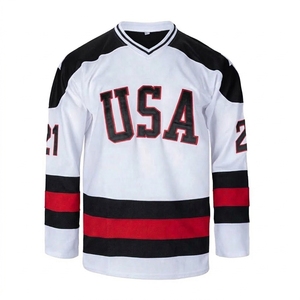 เสื้อฮอกกี้น้ำแข็งปี 2026 สำหรับผู้ชาย แขนยาว คอวี ระบายเหงื่อ ป้องกันแบคทีเรีย ผลิตจากโพลีเอสเตอร์ ชุดกีฬา พิมพ์ลายด้วยความร้อน - Product Image 1