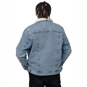 OEM Custom <b>Mens</b> Jean Denim <b>Jacket</b> Faded Effect 100 Cotton Coat Oversized Vintage <b>Fur</b> Collar Denim Trucker <b>Jacket</b> 2026 - Product Image 3