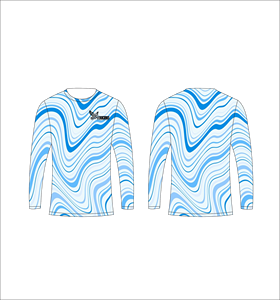 T-shirt de pêche à séchage rapide bleu noir à manches longues avec sublimation pour le sport - Product Image 6