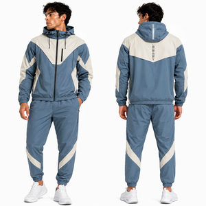 Wholesale Custom <b>Running</b> Windbreaker Set Men Sports <b>Jacket</b> Pants Lightweight Tracksuit Breathable Quick Dry <b>Reflective</b> Resistant - Product Image 1