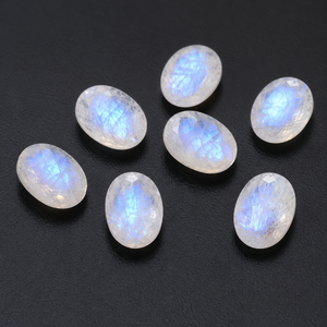 Piedra Lunar Blanca Natural, Pulida, Facetada, Ovalada, Cristal Suelto para Anillo, Colgante, Joyería, Proveedor Mayorista - Product Image 1