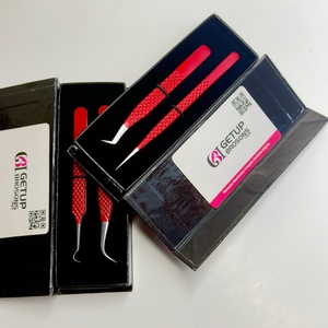 Pince à épiler de précision en acier inoxydable anti-magnétique, lisse, avec revêtement en poudre rouge, pour isolation des cils (boot/hook/curve) pour extensions de cils - Product Image 4