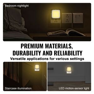 Confezione da 2 Luci Notturne LED 0.6 W Luce Bianca Morbida 3000K Calda con Sensore Crepuscolare, Mini Formato per Uso in Camera da Letto - Product Image 2