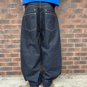 Wholesale Custom Made <b>Mens</b> 100% Cotton Straight Fit Denim Jeans Classic Dark Blue Wash Fashion Pants Manufacturer - Product Image 3