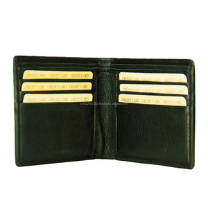 Cartera plegable de cuero genuino para hombre de alta calidad con logotipo personalizado RFID característica corta geométrica poliéster listo caja de regalo al por mayor - Product Image 4