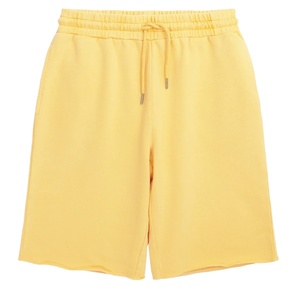 Sweat <b>Shorts</b> For <b>Men</b> With Drawstring Style Activewear Sporty Baggy <b>Yellow</b> Color Plain Fleece Cotton Sweat <b>Shorts</b> For Sale - Product Image 3