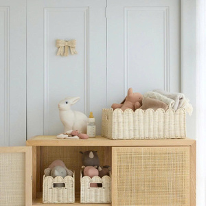 Rattan <b>Wicker</b> <b>Basket</b> with Lid Set Handwoven <b>Storage</b> Organizer Box Eco Friendly Natural Home Decor OEM Supplier - Product Image 5