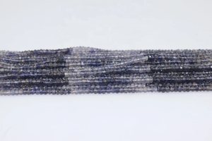 Perles Rondelle ombrées à facettes en iolite naturelle de qualité AAA 3.5-4.20mm 14 pouces pour la fabrication de bijoux - Product Image 3