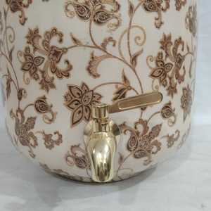 Matka de cobre con diseño floral y detalles dorados de Indian Export International - Product Image 3