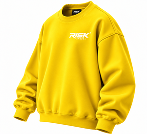 RISK Sports <b>Men's</b> <b>Yellow</b> Long Sleeve Crewneck Casual <b>Shirt</b> 100% Cotton Knitted Letter Print Autumn - Product Image 3