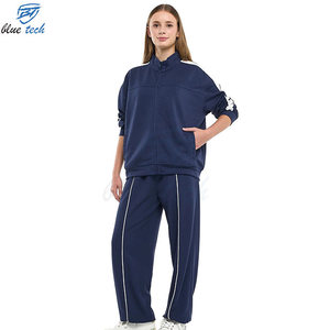 Wholesale Women Tracksuit Set Cotton Fleece Solid Eco-Friendly Breathable Streetwear Hoodie Sweatpants Two Piece Casual Outfit - Product Image 4