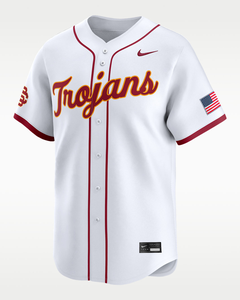 Custom Men's Baseball Jersey <b>Navy</b> Red White Color Blocked Crew Neck Short Sleeve Embroidery Flag Patch Moisture Wicking - Product Image 3