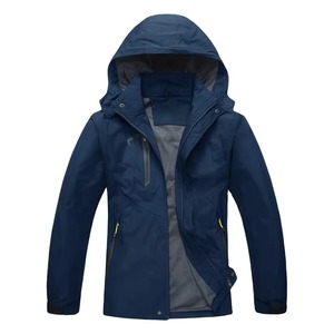 Men Outdoor Jacket Hooded Lightweight Windbreaker Waterproof Windproof Casual Spring <b>Coat</b> Khaki Navy Blue - Product Image 1