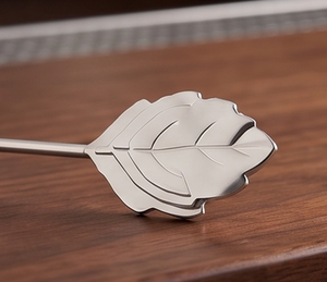 Modern Stainless Steel Cocktail Stirrers Set Leaf Design <b>Bar</b> <b>Tools</b> Reusable Mixing Spoons For Cocktail Stirring - Product Image 2