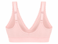 Soutien-gorge bralette pour femme à col en V profond, bretelles larges, bordure en dentelle, côtelé, avec bande large sous le buste, pour usage quotidien