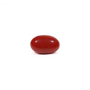 Natural Oval Cut Japanese Red Coral 3.6 Carat Loose Gemstone for Fine Jewelry - Product Image 1