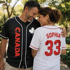 Maillot de baseball personnalisé Canada - Chemises de sport personnalisées pour les fans avec nom et numéro, cadeaux uniformes de softball pour hommes et femmes - Product Image 5