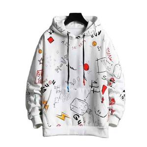 Men's Trending 380 GSM Oversized Pullover Full <b>Print</b> Hoodie Boxy Cropped Fit Acid Wash All-Over Graphic <b>Print</b> Breathable Jersey - Product Image 3