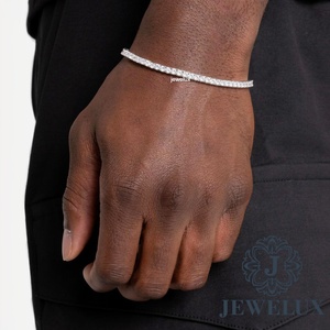 Hot Selling Custom Moissanite Diamond Tennis Bracelet Iced Out Hip Hop Jewelry <b>for</b> <b>Men</b> Available at Affordable Price - Product Image 1