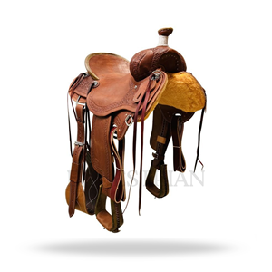 Ranch Western Saddle Leather Wood Tree Eco-friendly Stainless Steel Hardware Horse Riding Equestrian <b>Equipment</b> - Product Image 4