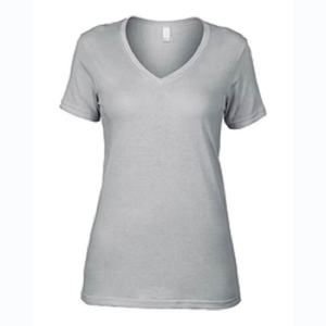 Camisetas personalizadas para mujer con cuello en V profundo, lisas, de alta calidad, 100% algodón, para mujer, precio al por mayor, servicio OEM. - Product Image 5
