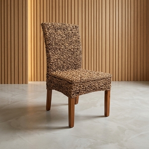 New Modern Minimalist Teak Wood <b>Dining</b> <b>Chair</b> Woven Seagrass Kitchen Room <b>Chairs</b> Luxury Seating Living Room Accent <b>Chair</b> Box - Product Image 3