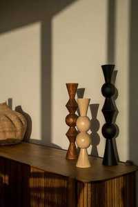 Support de bougie cylindrique en bois marron, porte-bougie rond, décoration écologique pour la maison, centre de table - Product Image 2