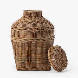 Natural <b>storage</b> jars premium rattan jar hand-weaving lidded basket <b>decorative</b> <b>box</b> container - Product Image 3