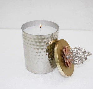 High Grade Metal Candle Wax Jar With Decorated Lid Classic Home Show Room Decor Economically Metal Jar - Product Image 4