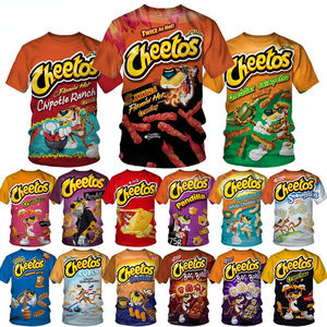 Camiseta de Verano para Hombre, Ecológica, de Secado Rápido, Poliéster/Algodón, con Estampado de Chips, Casual, Manga Corta, Corte Regular - Product Image 5