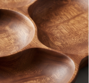 Plateau de service en bois fait main, design moderne, bois naturel poli, pour la maison, les mariages, les événements, les restaurants et les cadeaux - Product Image 2