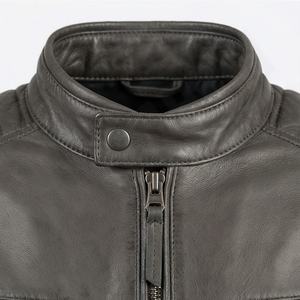 Chaqueta de piel de oveja pura para hombre, estilo bomber, para invierno, acolchada, entallada, reversible, impermeable, curtida, de alta calidad. - Product Image 4