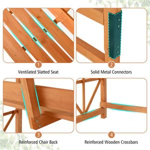 Multifunctional 2-in-1 Garden Arch Bench 39 X 15.5 Seat Size 660 Lbs Capacity Weather-Resistant Fir Wood for Patio Furniture - Product Image 5