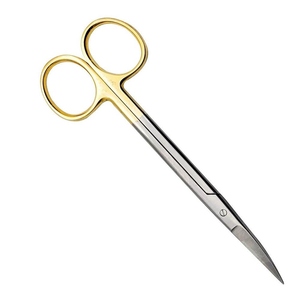 Ciseaux chirurgicaux courbés TC de 11 cm en gros, ciseaux à tissus dentaires et gingivaux dorés, instruments chirurgicaux, fabricant pakistanais - Product Image 3