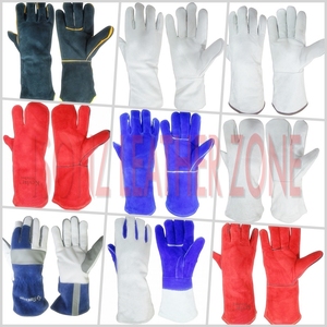 ISONZ LEATHER ZONE ถุงมือเชื่อมหนังแท้แบบ Tig Argon ถุงมือเชื่อม Tig ถุงมือหนังสีขาว ความยาวระดับข้อมือ - Product Image 3
