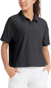 Camiseta Polo de Manga Corta para Mujer, Color Sólido, Tejido de Punto Informal, Transpirable, 100% Algodón, Largo Regular, Venta al Por Mayor - Product Image 6