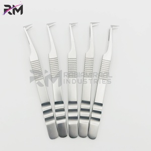Shin <b>Silver</b> Tip And Water <b>Sand</b> Tweezer With Fiber Tip Eyelash Tweezer New Design Grip Stainless Steel - Product Image 4
