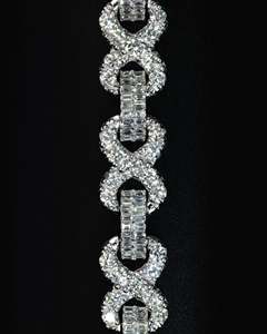 12mm <b>Infinity</b> Link Bracelet 925 Silver VVS1 Lab Grown Diamond Iced Out Hip Hop Jewelry Pass Diamond Factory Wholesaler 12ctw - Product Image 3