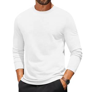 T-shirt en coton pour homme à manches longues, respirant, style streetwear décontracté, vente en gros directe usine - Product Image 1