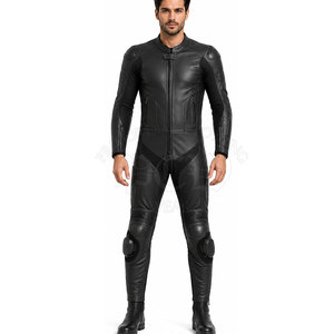 Combinaison de moto en cuir légère pour homme, tendance, avec un design durable, un look élégant et une coupe confortable pour les motards - Product Image 4