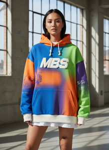 Sweat-shirt surdimensionné streetwear pour homme, patchwork, color block, hip hop, molleton de coton épais, pull personnalisé avec motif graphique - Product Image 4