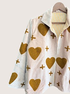 เสื้อโค้ทผ้าฝ้ายลายซูซานีสไตล์โบฮีเมียนแบบเป็นมิตรต่อสิ่งแวดล้อมสำหรับผู้หญิงไซส์พลัส  แบบเย็บเปิด  แขนยาว  ใส่สบาย  เหมาะสำหรับฤดูหนาว  ตกแต่งด้วยลายปัก - Product Image 5