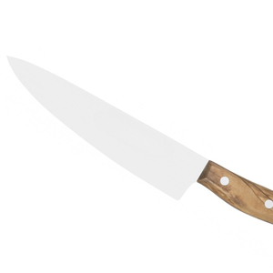 Couteaux de chef avec manche en bois brun naturel à triple rivet et lame large en acier inoxydable pour la cuisine et la préparation des aliments - Product Image 3
